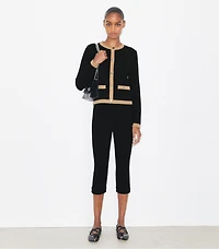 Cropped Merino Wool Cardigan
