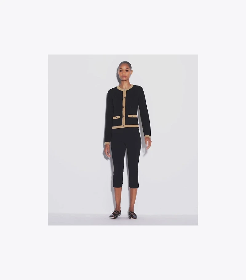 Cropped Merino Wool Cardigan