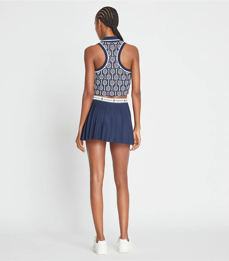 Cropped Tech Knit Polo Tank