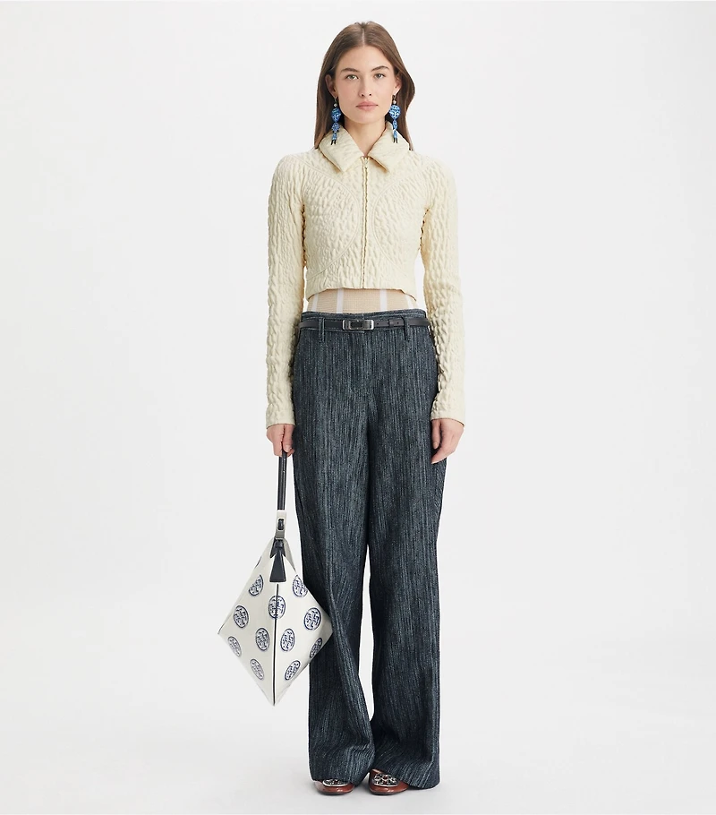 Cropped Wool and Silk Jacket