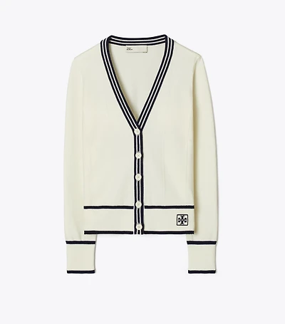 Cropped Wool Ribbed Cardigan