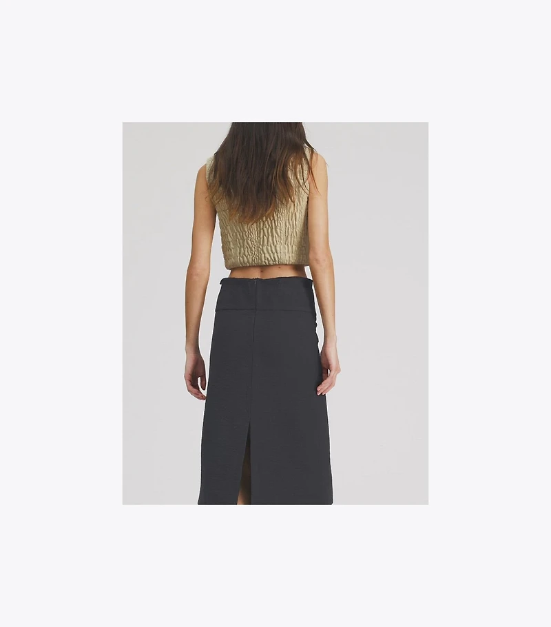 Cropped Wool Silk Top