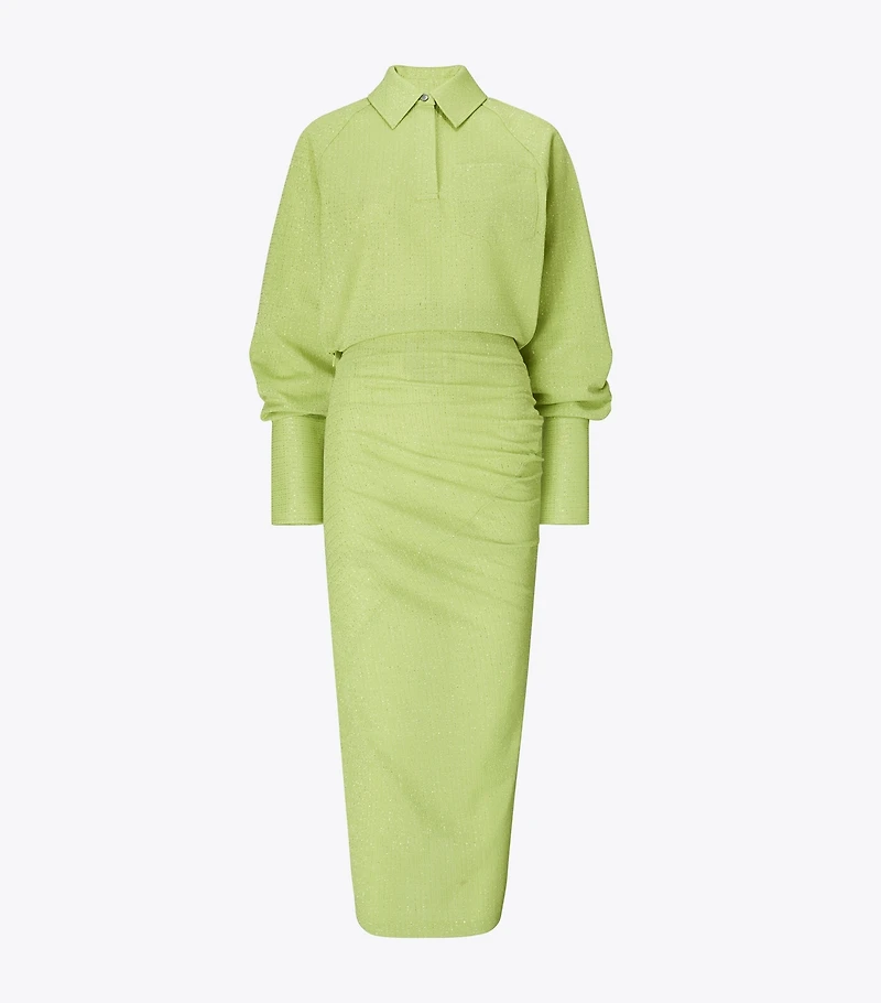 Cuffed Jacquard Dress