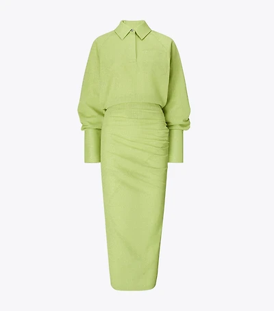 Cuffed Jacquard Dress