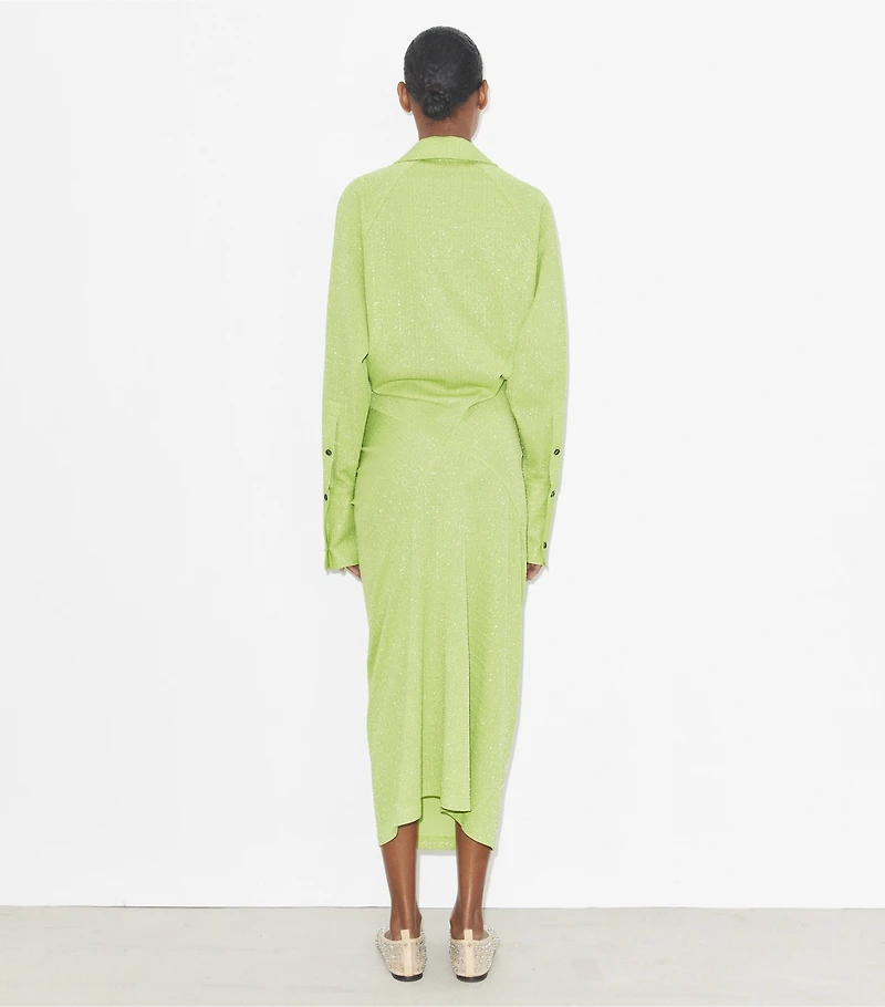 Cuffed Jacquard Dress