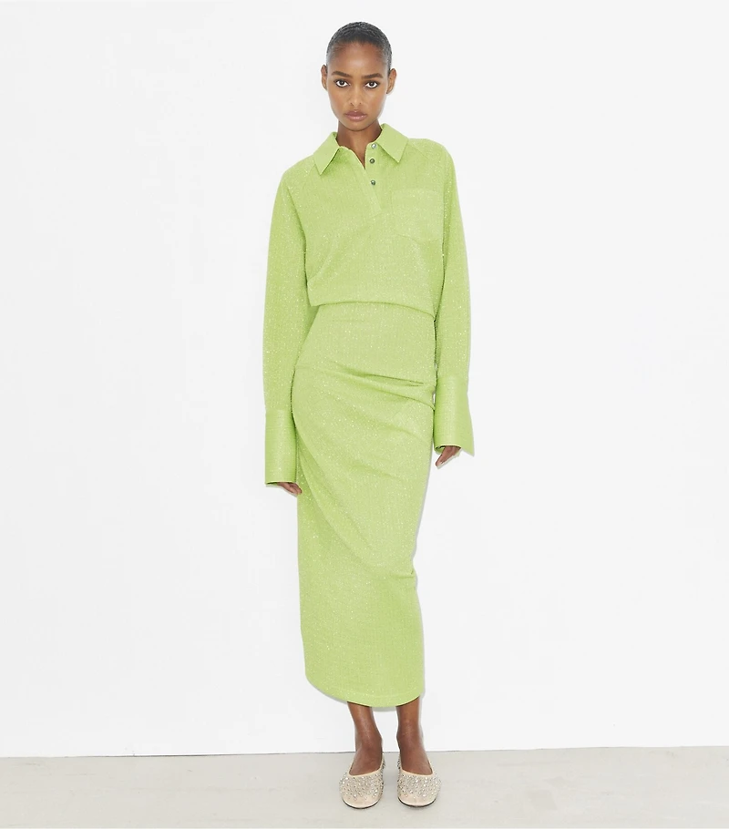 Cuffed Jacquard Dress