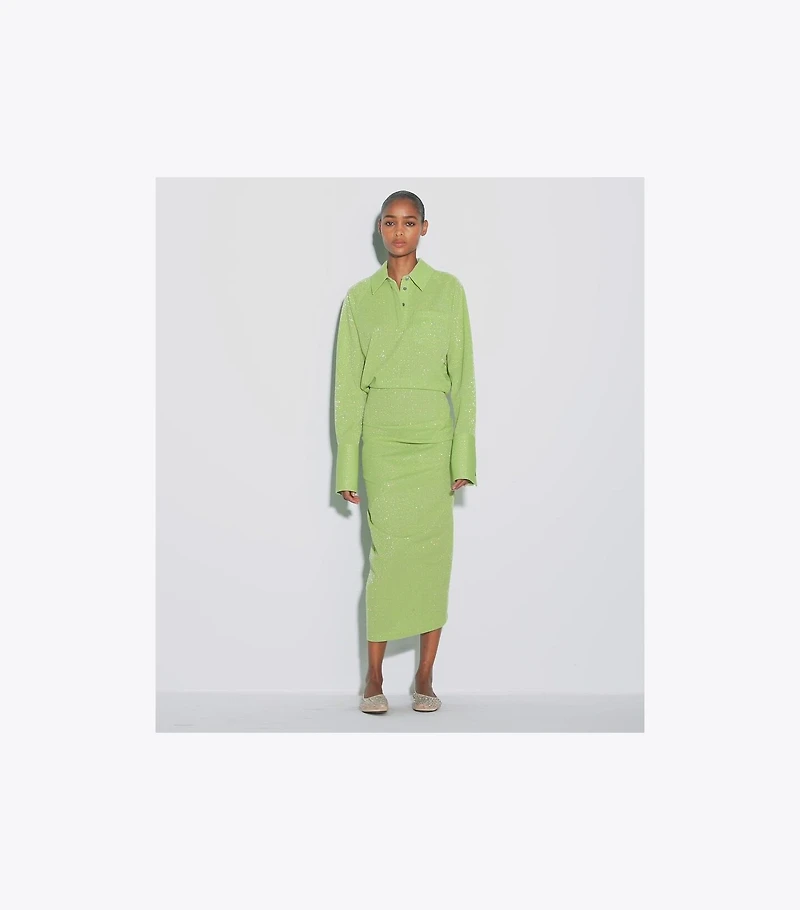 Cuffed Jacquard Dress