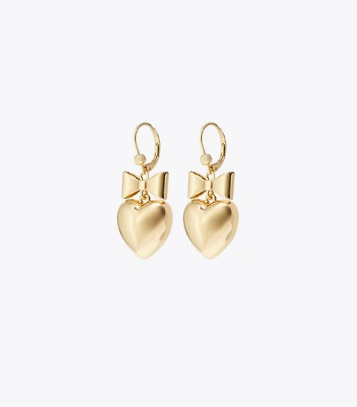 Curiosity Heart and Bow Earrings
