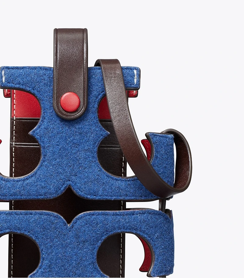 Cut Out Logo Felt Phone Crossbody