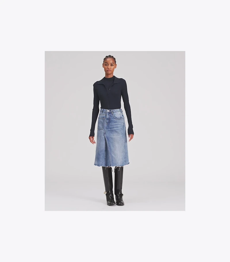 Deconstructed Denim Skirt