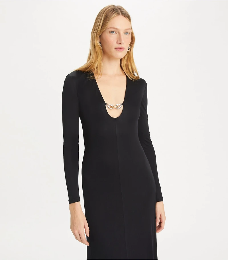 Deep U-Neck Jessa Viscose Dress