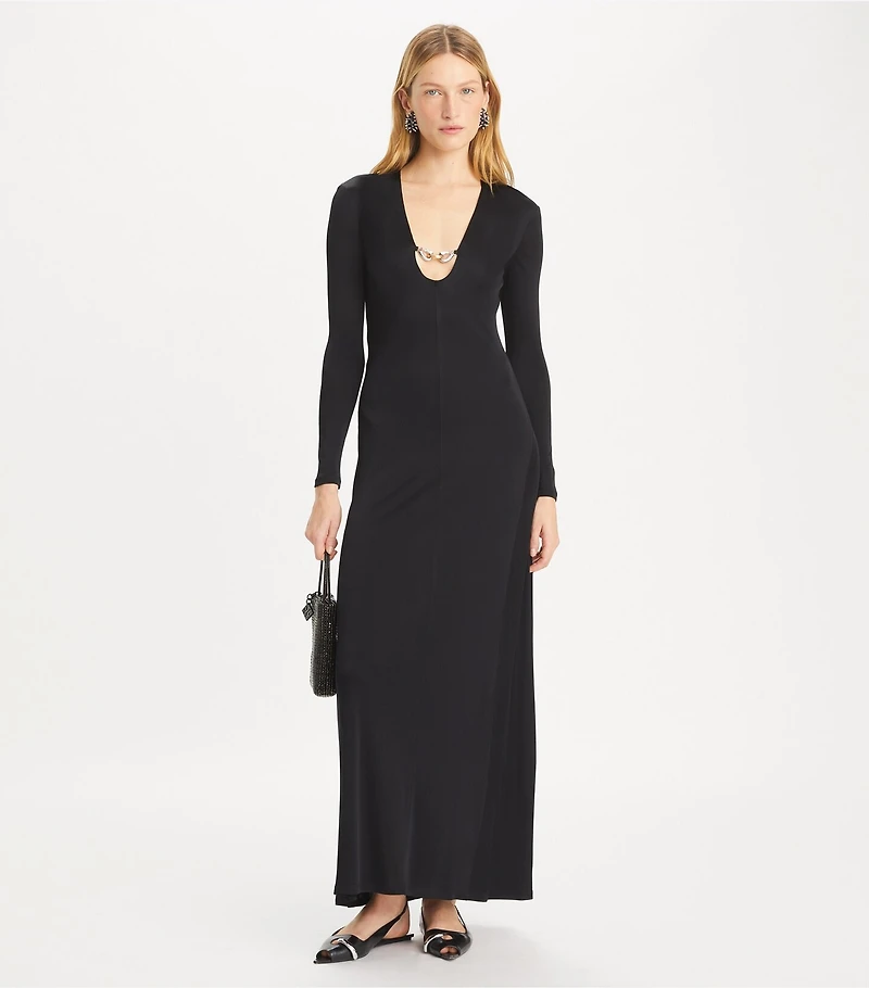 Deep U-Neck Jessa Viscose Dress