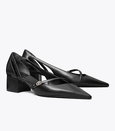 Double T Buckle D'Orsay Pump