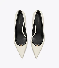 Double T Buckle Low-Heeled Pump