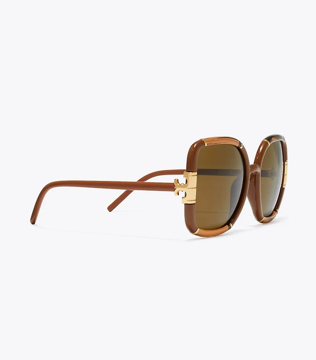 Tory Burch Pierced Oversized Square Sunglasses | The Summit display picture 3