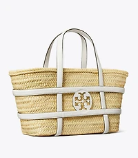 Ella Croc-Embossed Straw Basket