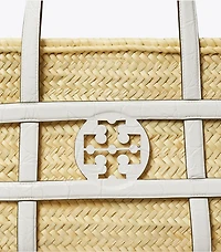 Ella Croc-Embossed Straw Basket