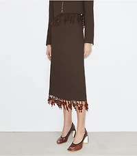 Embellished Crepe Skirt