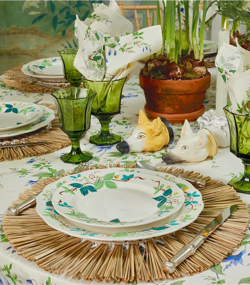 Embossed Flower Dinner Plate, Set of 2