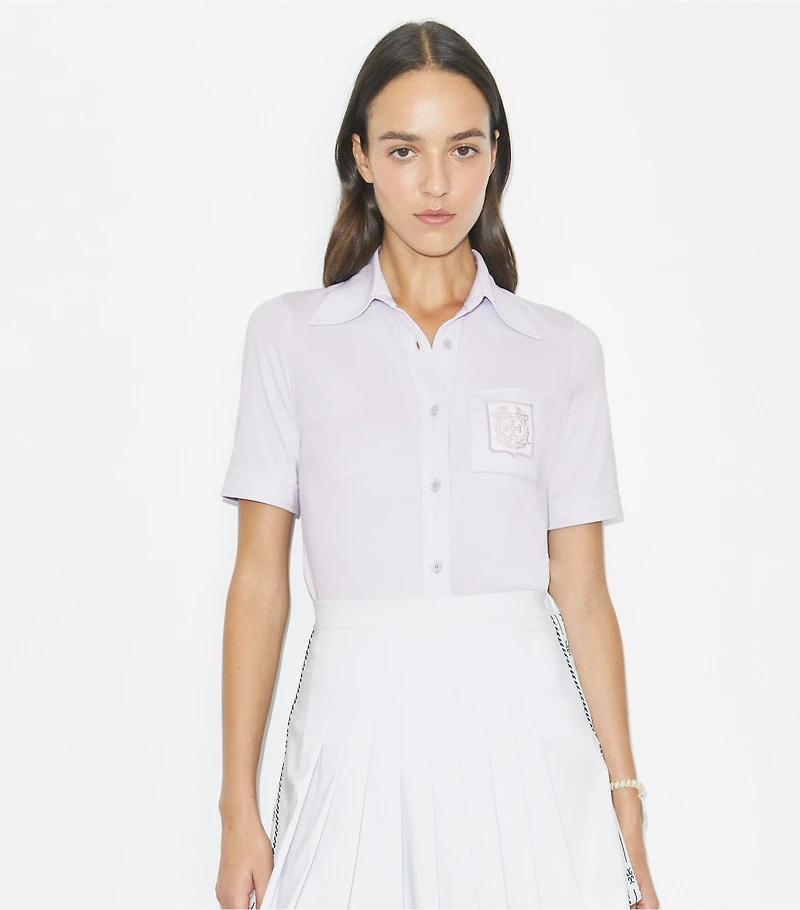 Embroidered Mercerized Cotton Polo