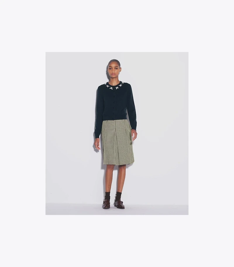Embroidered Merino and Cashmere Cardigan