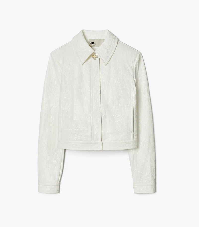 Faux Crinkle Leather Jacket