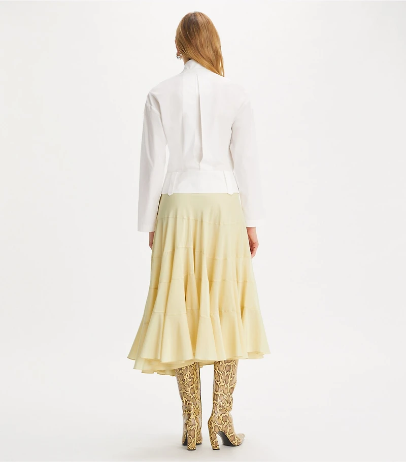 Flared Cotton Silk Skirt