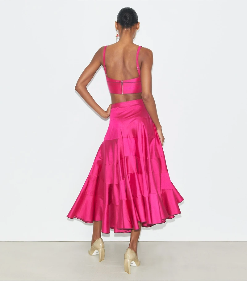 Flared Cotton Silk Skirt