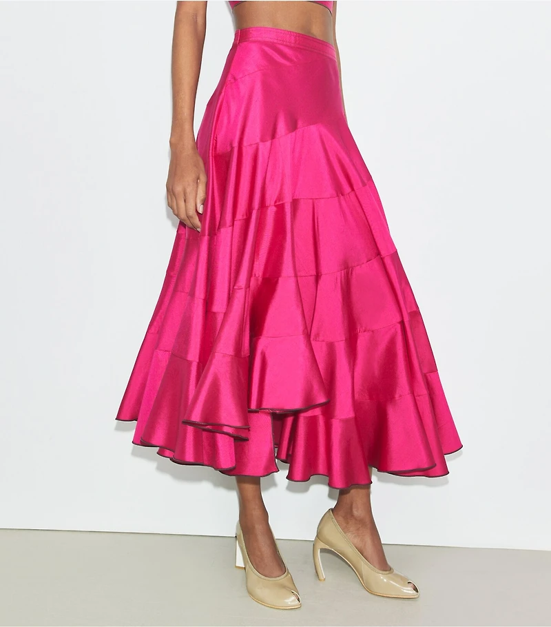 Flared Cotton Silk Skirt