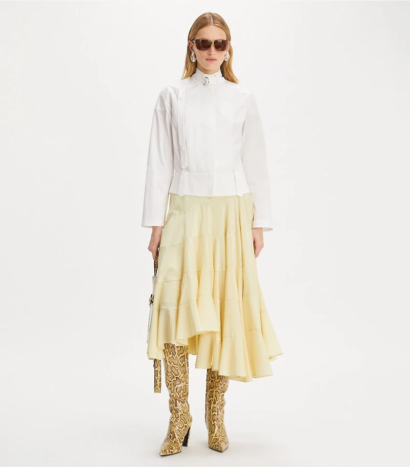 Flared Cotton Silk Skirt
