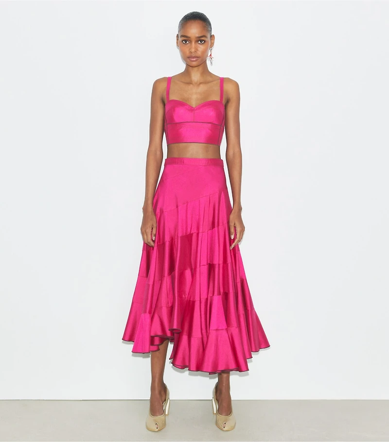 Flared Cotton Silk Skirt