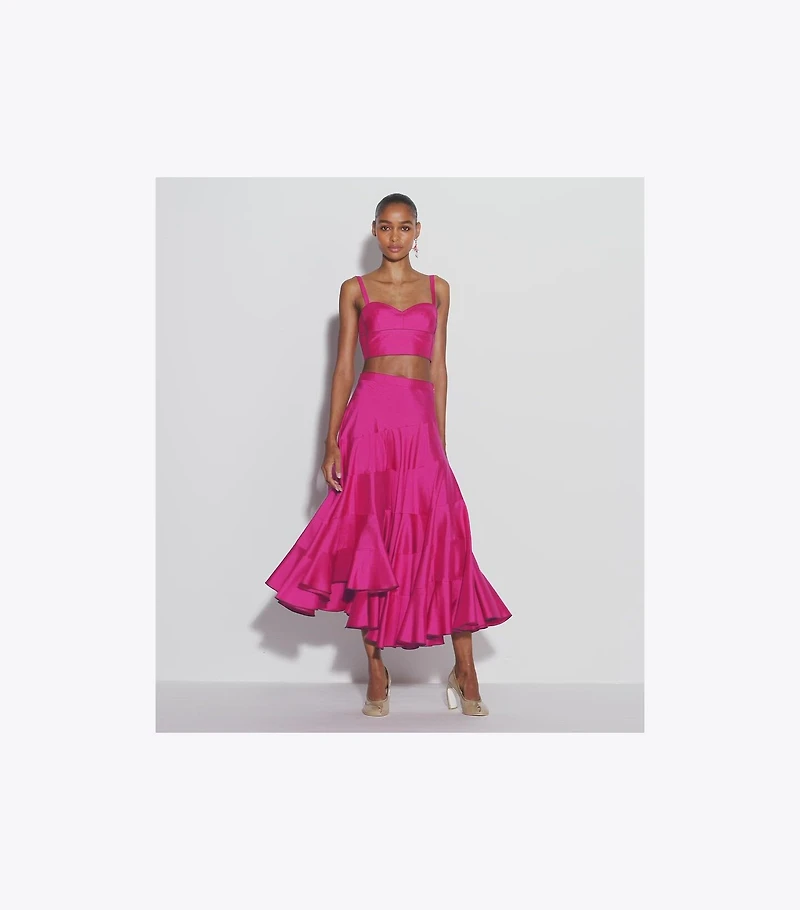 Flared Cotton Silk Skirt