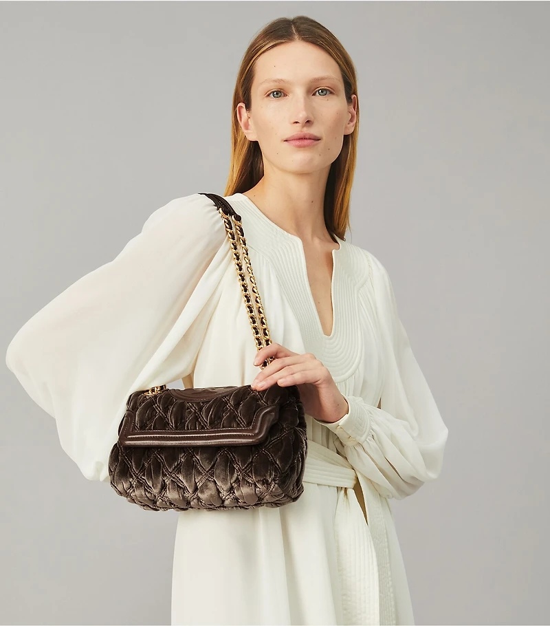 Fleming Soft Velvet Small Convertible Shoulder Bag