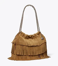 Fleming Suede Fringe Hobo Bag