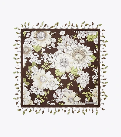 Floral Silk Square Scarf