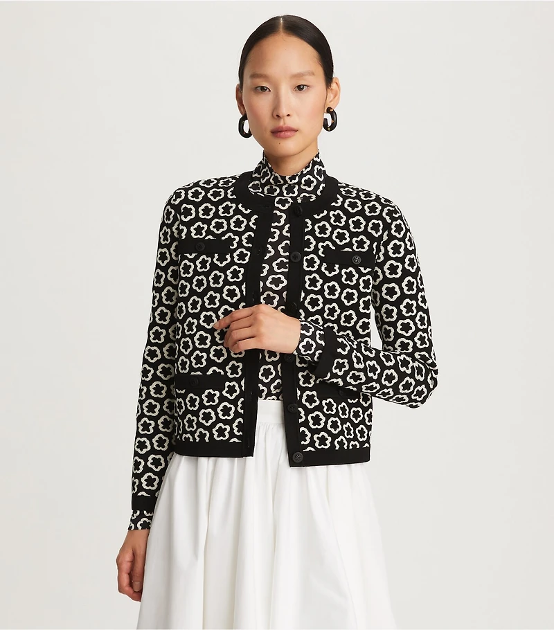 Flower Jacquard Kendra Cardigan