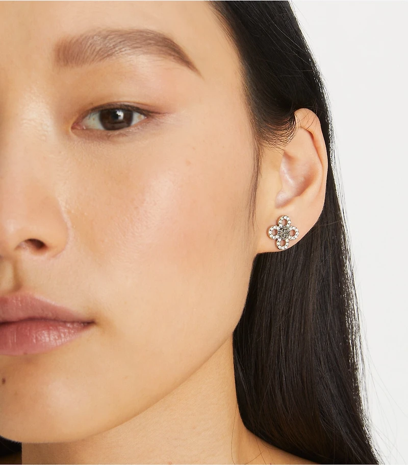 Forget Me Not Pavé Stud Earrings