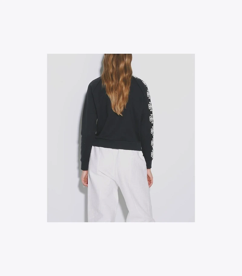 French Terry Logo Sleeve Half-Zip Sweatshirt