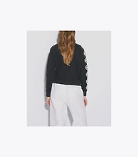 French Terry Logo Sleeve Half-Zip Sweatshirt