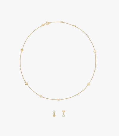 Heart Earrings And Necklace Set