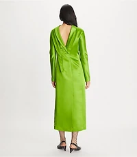 High-Neck Satin Dress