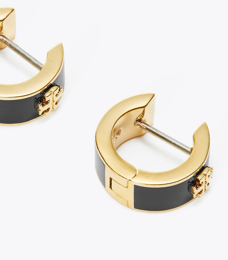 Icon Enamel Huggie Earrings