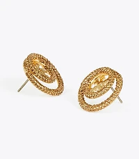 Icon Pavé Double Ring Stud Earrings
