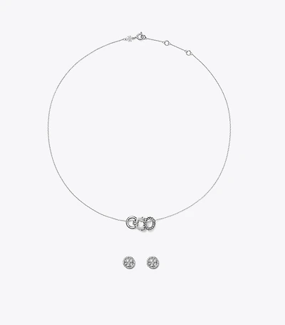 Icon Pavé Necklace and Earring Set