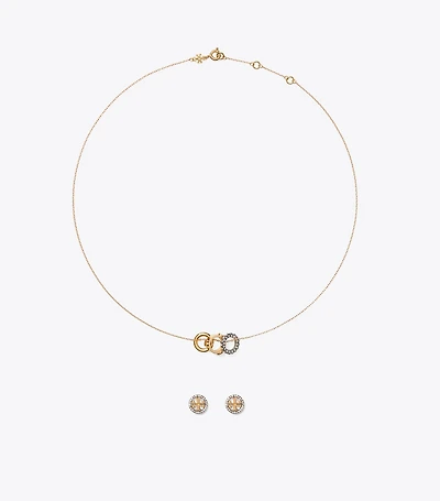 Icon Pavé Necklace and Earring Set