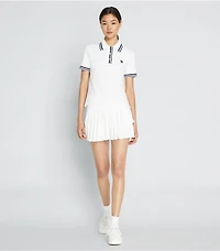 Jacquard Performance Jersey Pleated Overlay Skirt