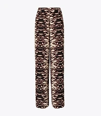 Jacquard Wide-Leg Pants