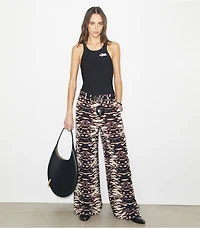 Jacquard Wide-Leg Pants