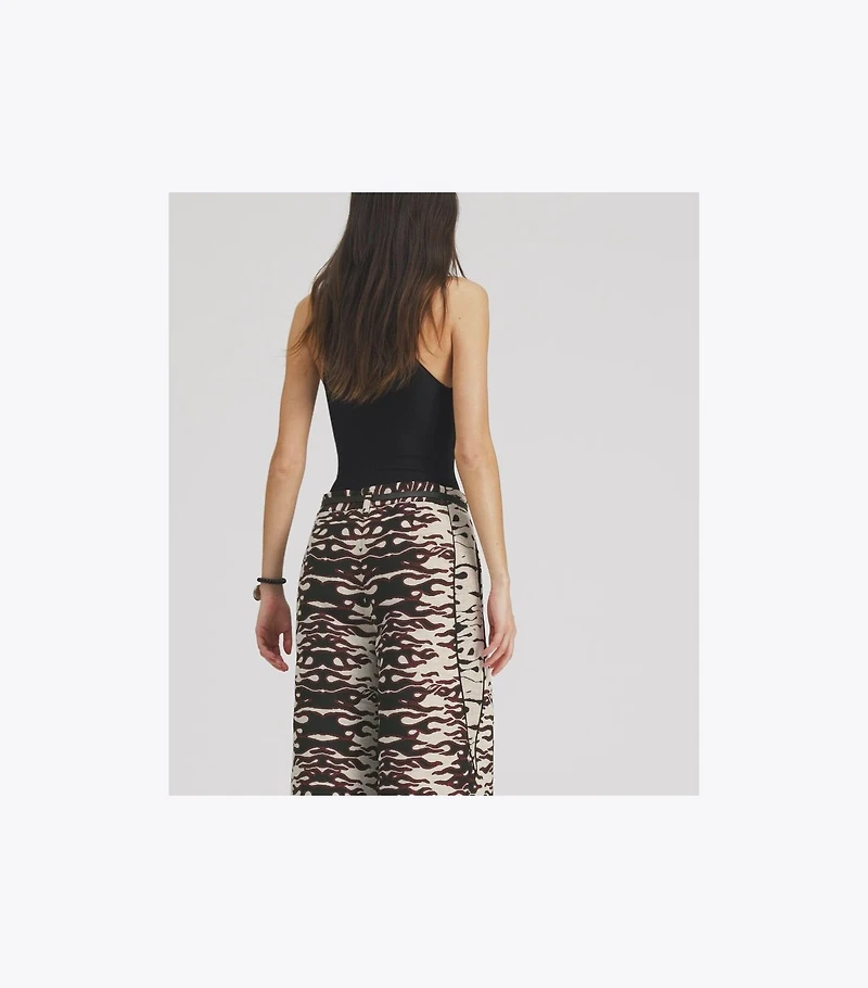 Jacquard Wide-Leg Pants