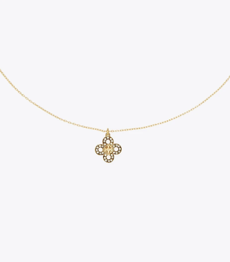 Kira Clover Pavé Pendant Necklace